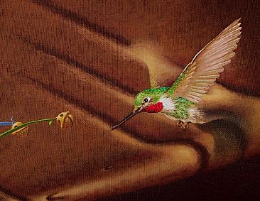 The Factory Producer - detail hummingbird -  by Linda Herzog